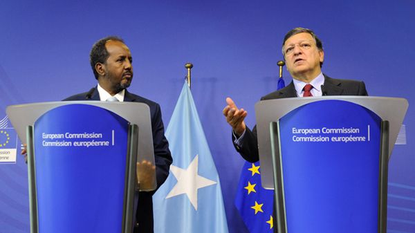 Hasan Szejk Mohamud i Jose Manuel Barroso