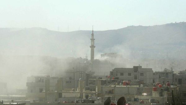 Dym nad przedmieściami Damaszku