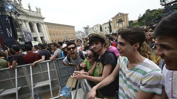 Uczestnicy koncertu w Rzymie