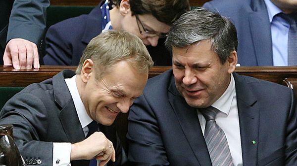 Premier Donald Tusk, wicepremier, minister gospodarki Janusz Piechociński