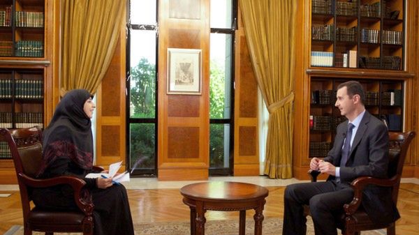 Baszar al-Asad podczas wywiadu dla telewizji Al-Manar