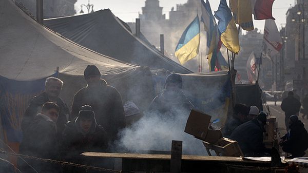 Protestujący w Kijowie