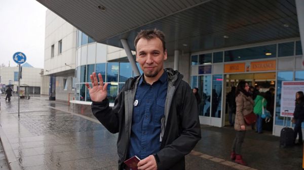 Tomasz Dziemianczuk w Petersburgu przed wylotem do Warszawy