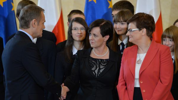 Donald Tusk, Joanna Kluzik-Rostkowska i była minister edukacji Krystyna Szumilas