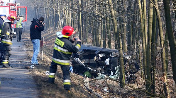 miejsce wypadku na drodze krajowej nr 81