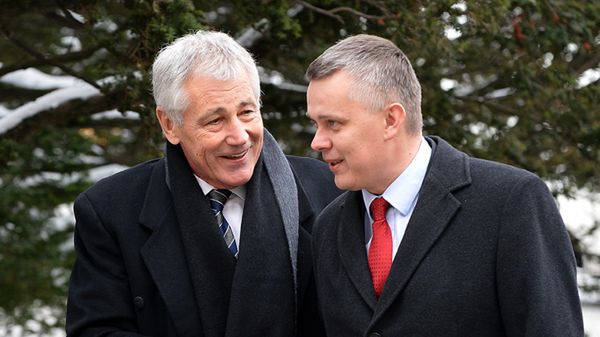 Chuck Hagel i Tomasz Siemoniak