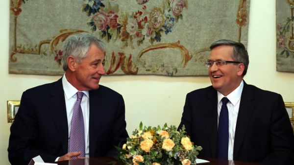 Chuck Hagel i Bronisław Komorowski