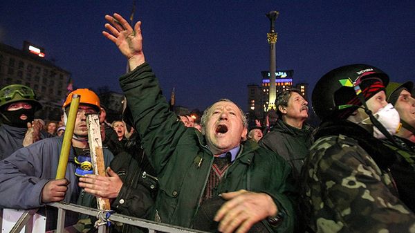 Protestujący na Majdanie