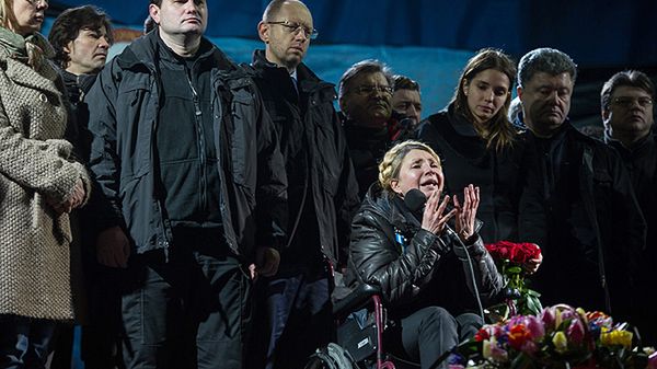 Julia Tymoszenko przemawiająca na Majdanie
