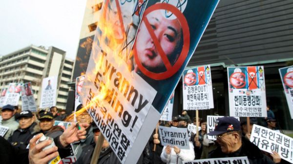 Protest przeciwko reżimowi w Korei Północnej; Seul, 16 lutego