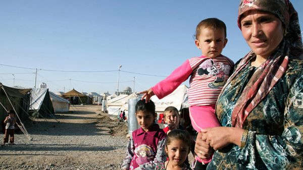 Syryjscy uchodźcy w obozie