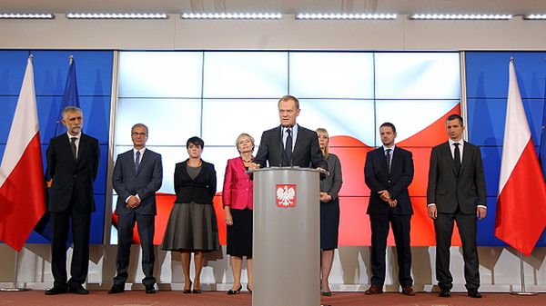 Premier Donald Tusk oraz kandydaci na nowych ministrów