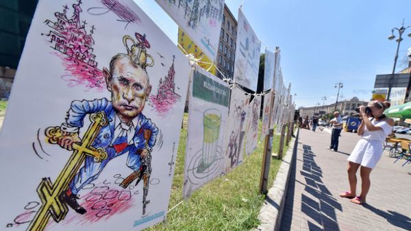 Wystawa karykatur prezydenta Putina w Kijowie