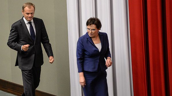 Premier Donald Tusk i marszałek Ewa Kopacz