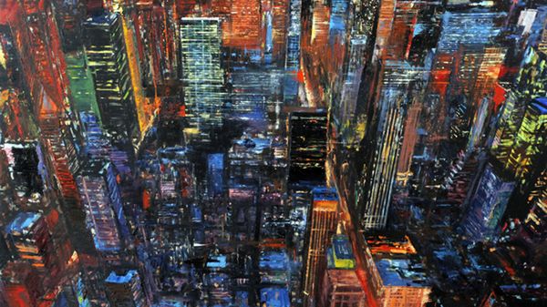 Obraz "Nocne życie" autorstwa Zbigniewa Blukacza