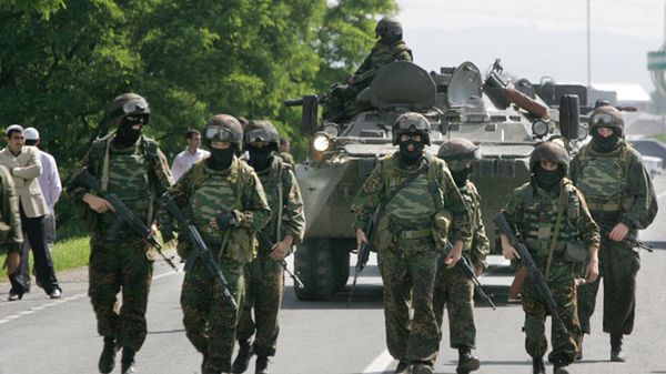 Patrol rosyjskich sił specjalnych w Inguszetii