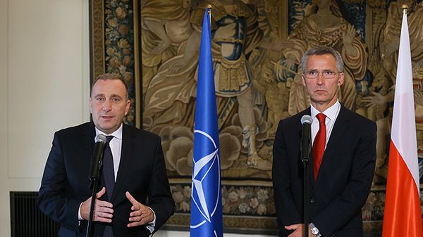Minister spraw zagranicznych Grzegorz Schetyna i sekretarz generalny NATO Jens Stoltenberg