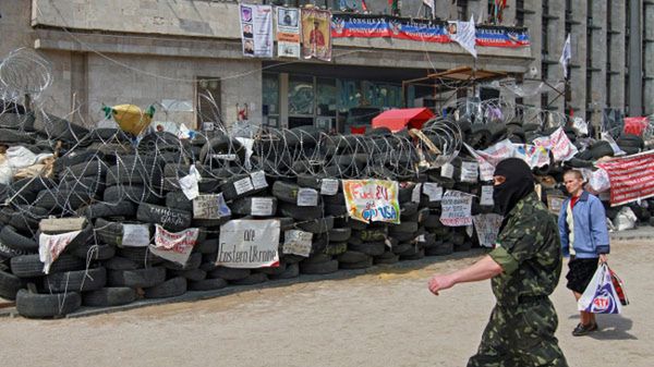 Barykady separatystów w Doniecku