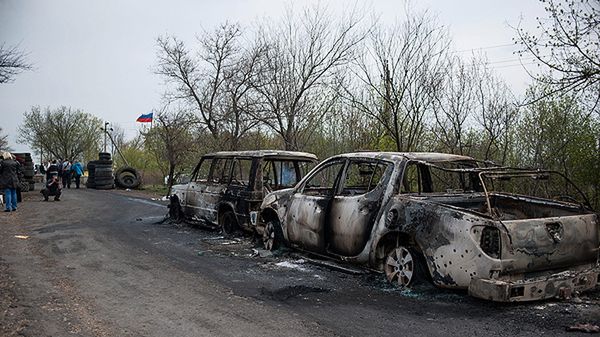 Miejsce ataku w pobliżu Słowiańska