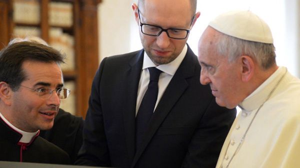 Premier Ukrainy Arsenij Jaceniuk u papieża