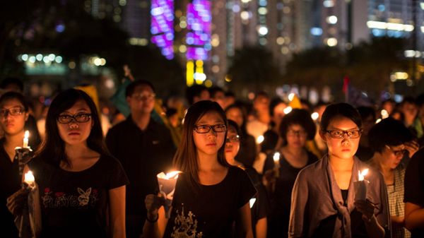 Mieszkańcy Hongkongu upamiętnili rocznicę masakry