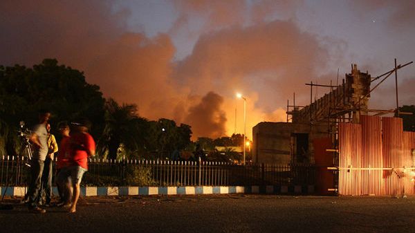 W trakcie starcia słychać było dwa silne wybuchy i odgłosy strzelaniny