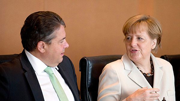Kanclerz Niemiec Angela Merkel i wicekanclerz Sigmar Gabriel