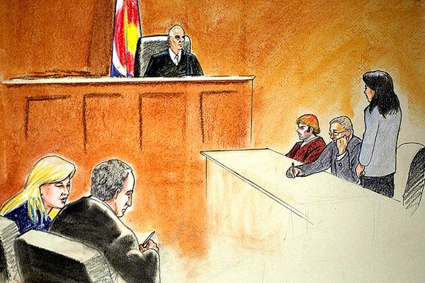 James Holmes na sali sądowej
