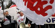 Protest związkowców "Solidarności" przed sejmem