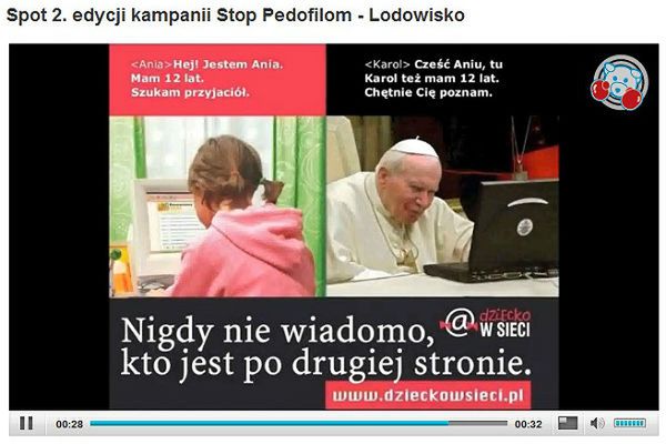 Skandaliczna manipulacja. Jan Paweł II przedstawiony jako pedofil w spocie kampanii "Stop pedofilom"