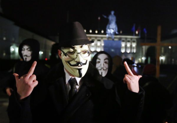 Ulicami miast przeszły marsze "Miliona Masek" ruchu Anonymous