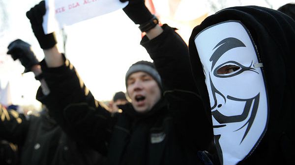 Demonstracja przeciwników międzynarodowego porozumienia ACTA
