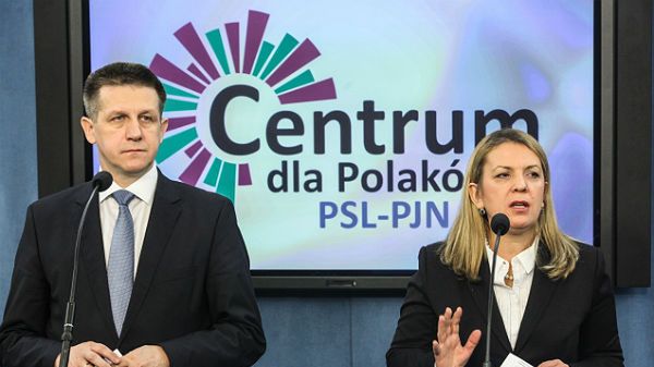 Szef klubu PSL Jan Bury i Elżbieta Jakubiak (PJN)