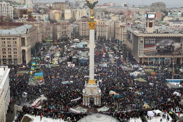 "Marsz miliona" w Kijowie; kordon pod siedzibą prezydenta