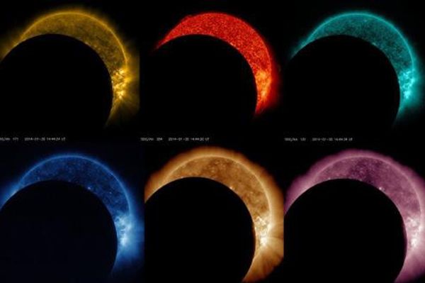 Częściowe zaćmienie Słońca widziane z kosmicznego obserwatorium