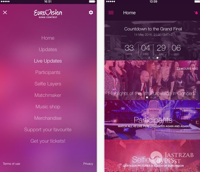 Eurowizja 2016: Aplikacja do głosowania