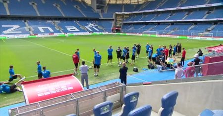 Reprezentacja Islandii trenowała na Stadionie Miejskim w Poznaniu przed wtorkowym meczem z Polską