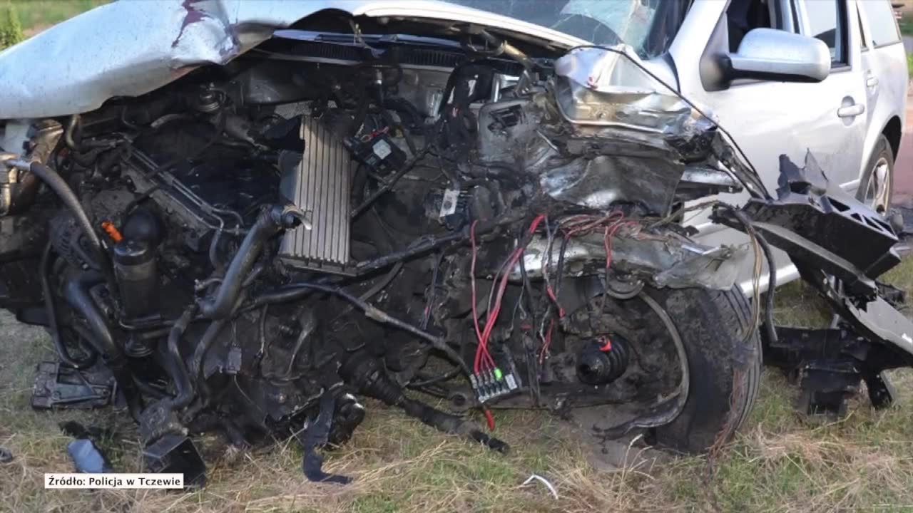 Wypadek w Tczewie. Kierowca miał cztery promile, nie miał za to uprawnień, ani ubezpieczenia