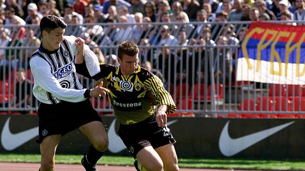 Zdjęcie z meczu Partizan Belgrad - AEK Ateny w 1999 roku