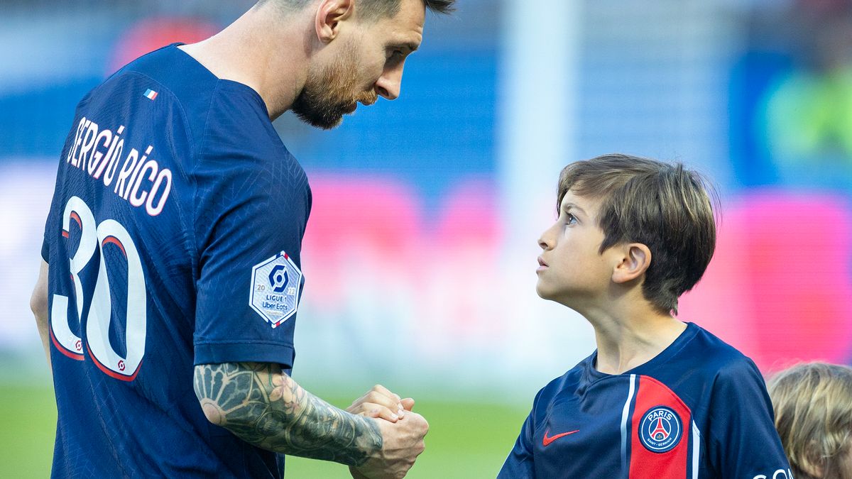 Leo Messi ze swoim synem - Thiago