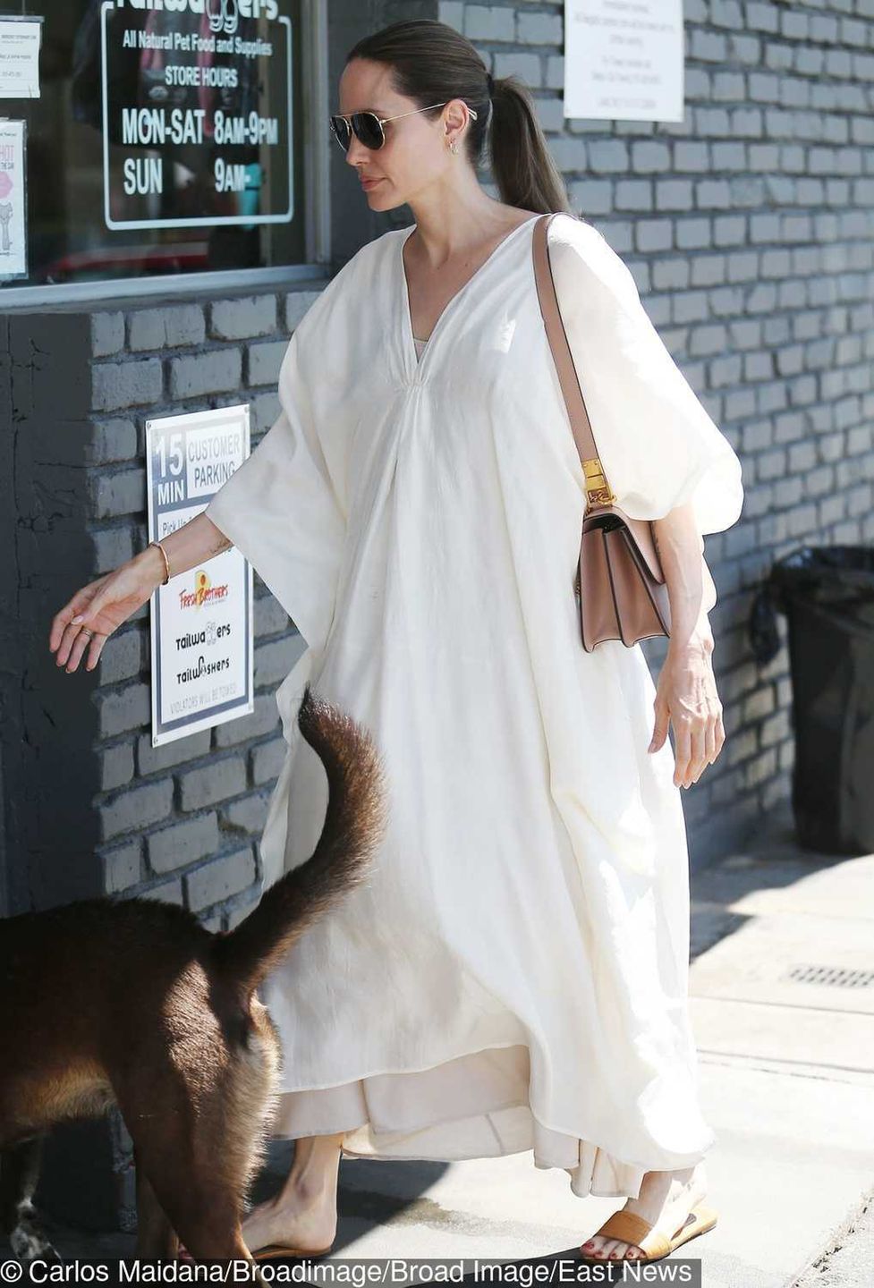 Angelina Jolie z córką Vivienne i psem na zakupach