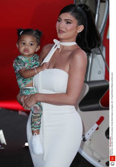 Mandatory Credit: Photo by Matt Baron/REX (10373277cr)  Stormi Webster and Kylie Jenner  'Travis Scott: Look Mom I Can Fly' film premiere, Arrivals, Barker Hangar, Los Angeles, USA - 27 Aug 2019