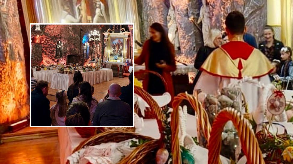 Tak wyglądało święcenie pokarmów w kaplicy kopalni soli w Bochni