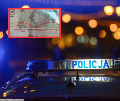 Oszustwo na stacji paliw. Na banknotach było to słowo