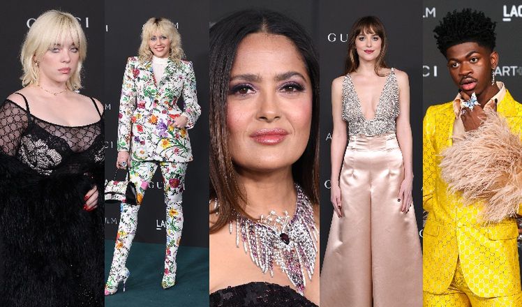 Tłum gwiazd na gali LACMA: Billie Eilish, Miley Cyrus, Salma Hayek, Dakota Johnson... (ZDJĘCIA)