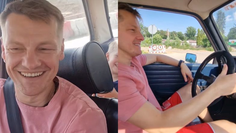 Marcin Mroczek na rodzinnej przejażdżce