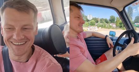 Marcin Mroczek zabrał synów na przejażdżkę starym autem. W komentarzach afera: "Serio? Bez fotelików I BEZ PASÓW?!" (WIDEO)