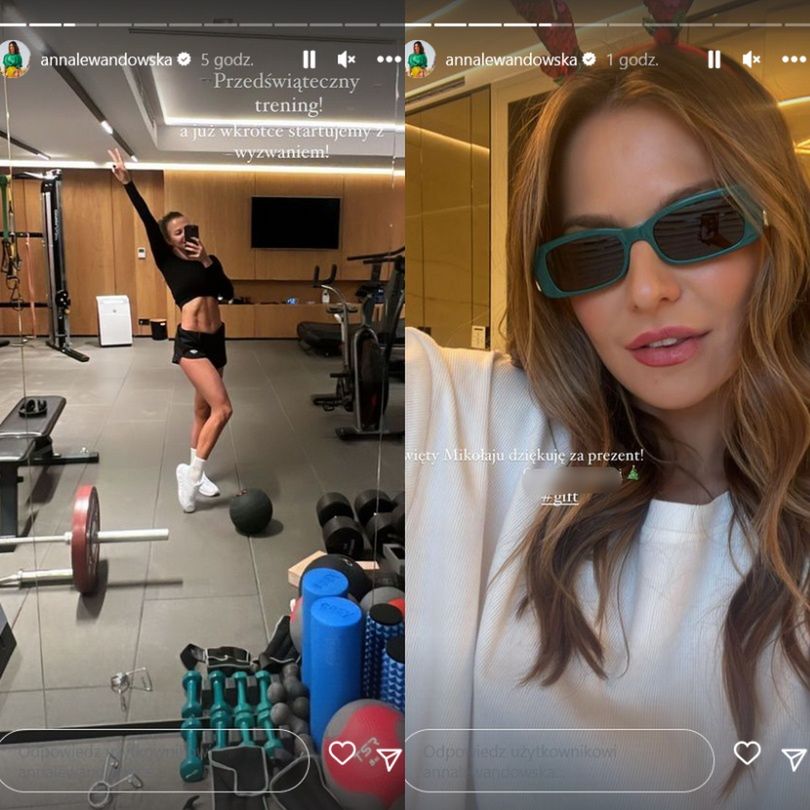 Anna i Robert Lewandowscy gotowi na Wigilię. Zapozowali z córkami przy choince 
