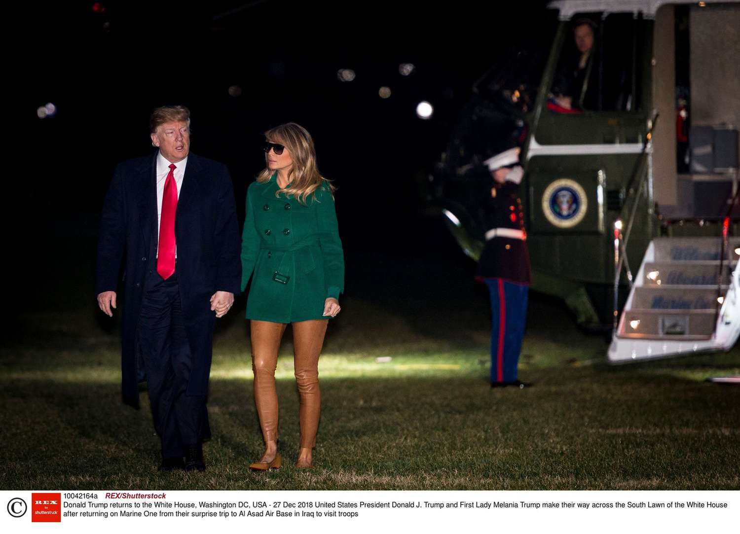 Melania Trump i Donald Trump wrócili z Iraku