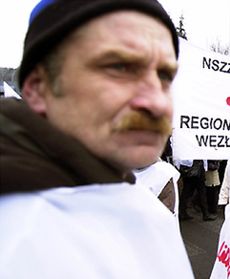 Protest związkowców "Solidarności"